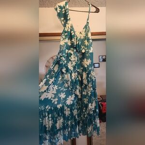 Torrid Blue Asymmetrical Ruffled Sundress